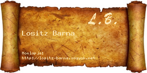 Lositz Barna névjegykártya